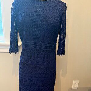 Darling 3/4 Length Crochet/Lace Dress, Size Medium